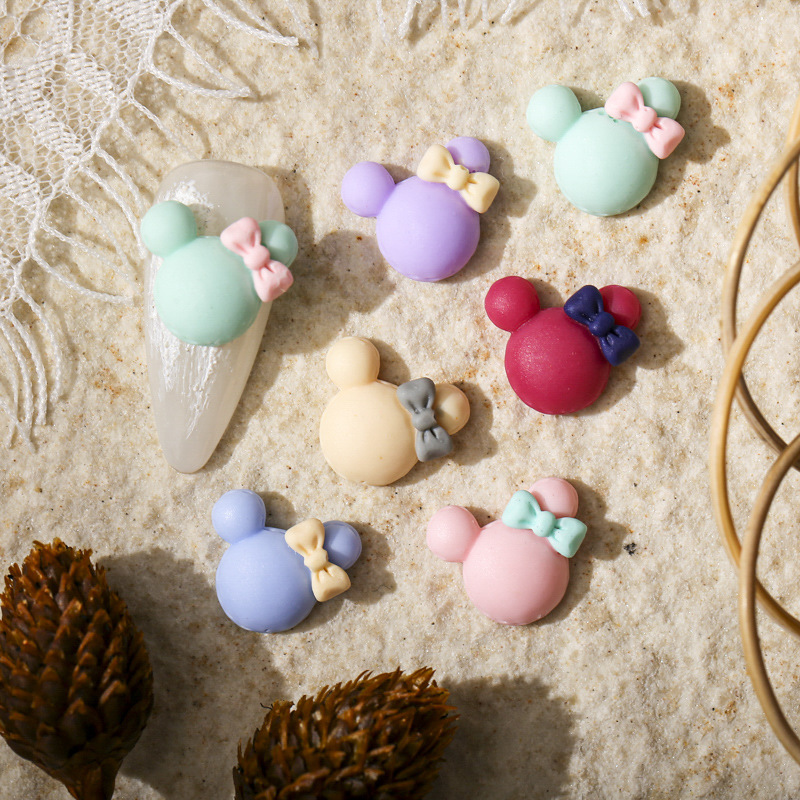 New popular manicure Mickey pink cute cartoon online celebrity mickey mouse three-dimensional small size mini multi-color nail jewelry