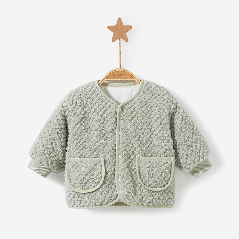 Abrigo para niños otoño e invierno Bebé acolchado Delgado desgaste exterior ropa de estilo occidental niños y niñas cardigan ropa de invierno Bebé cálido top