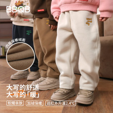 minizone儿童裤子2025秋冬加绒长裤男童保暖运动裤女童休闲直筒裤