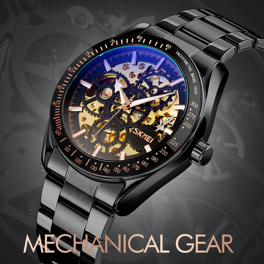 Reloj mecánico de acero impermeable para hombres relojes de negocios comercio exterior al por mayor regalos personalizados
