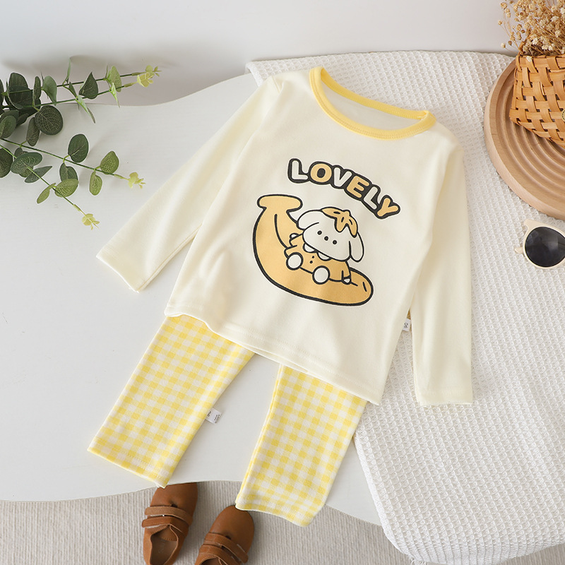 Nueva ropa para niños, primavera y otoño, ropa interior para niños, ropa de otoño para niños, pantalones largos, pijamas para niñas pequeñas y medianas, ropa de hogar al por mayor image 4