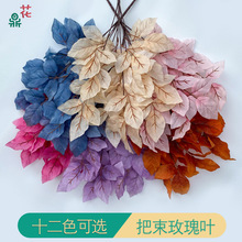 把束玫瑰叶 凌霄叶 婚礼插花打底植物叶酒店造景摄影道具布置假叶