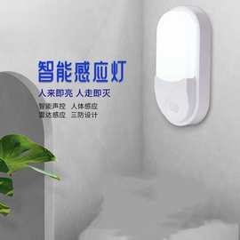 LED防水壁灯智能人体雷达感应常规应急阳台过道现代简约感应壁灯