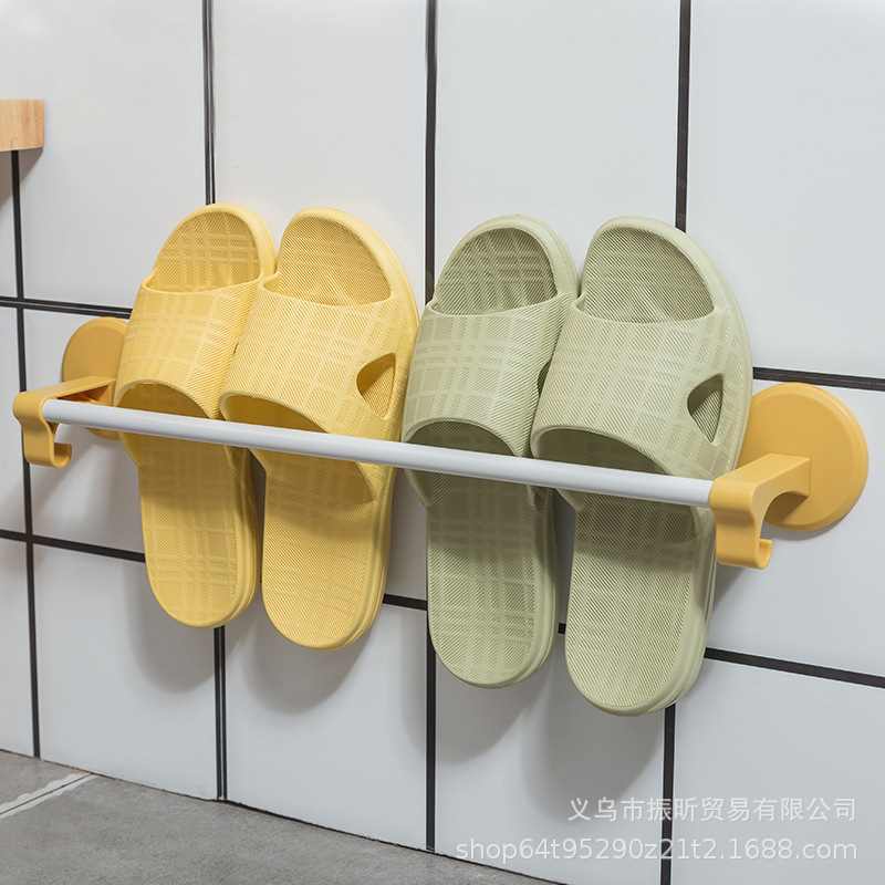 6浴室拖鞋架墙上免打孔架子卫生间鞋架收纳架子置物架壁挂沥水架|ms