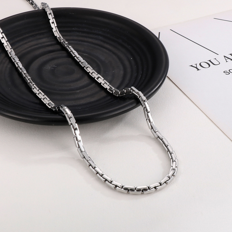 304 Stainless Steel Material Titanium Steel Hip-Hop Geometric Plating Bracelets Necklace