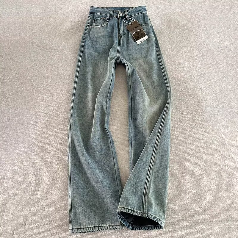 Men's Clothing Men's Plus Size Curved Flare Jeans Black Elastic Waist High Street Style Spring Autumn Fashion Vibe Pants_voghion.com