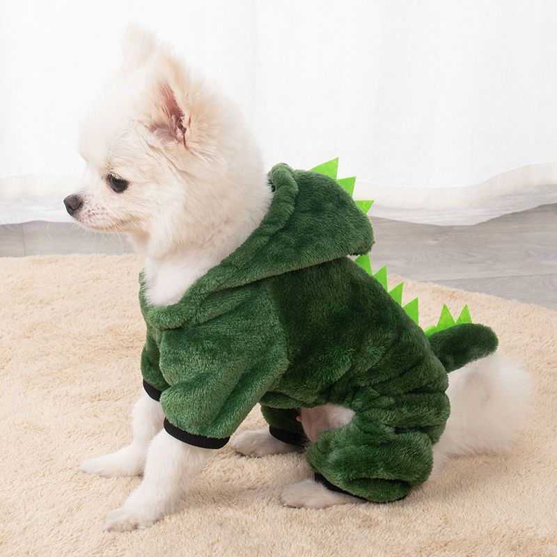 犬服恐竜変身服保温四足服テディ比熊法斗小型子犬ペット猫服|undefined