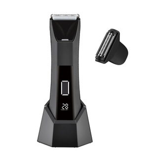 Cross-border men's body hair scissors two-in-one electric clippers LCD digital display electric waterproof shaver Type-C charging