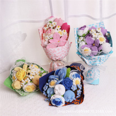 ウールかぎ針編み手作り DIY ブーケ完成品母の日バレンタインデー教師の日ギフト造花永遠の花