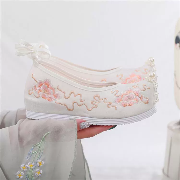 Dream Xie Lu 2023 новое сочетание с туфлями в древнем стиле в стиле Хань, туфли с вышивкой, женские туфли с высоким бантом