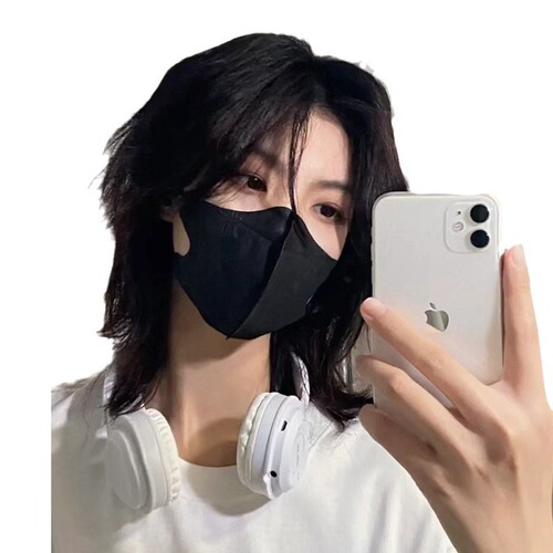 Cheng Ming wig men's black brown short hair handsome wolf tail can be tied mullet head neutral natural simulation full head cover style