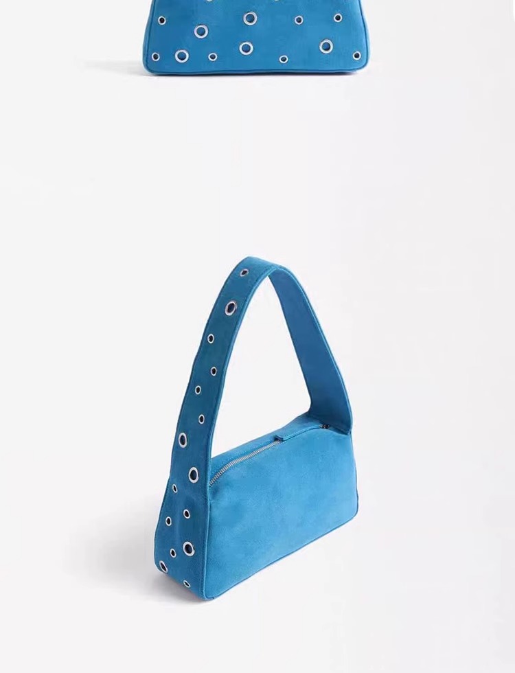 European and American fashion design sense, niche rivet underarm bag for women, 2025 new autumn and winter handbag, single-shoulder motorcycle bag for women undefined