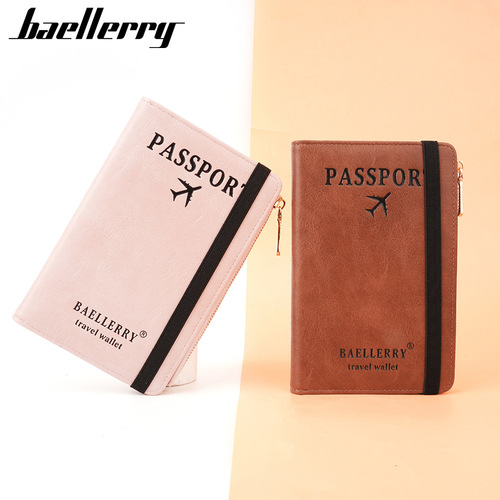 Baellerry new RFID passport bag cross-border simple zipper coin purse business travel ticket holder wholesale