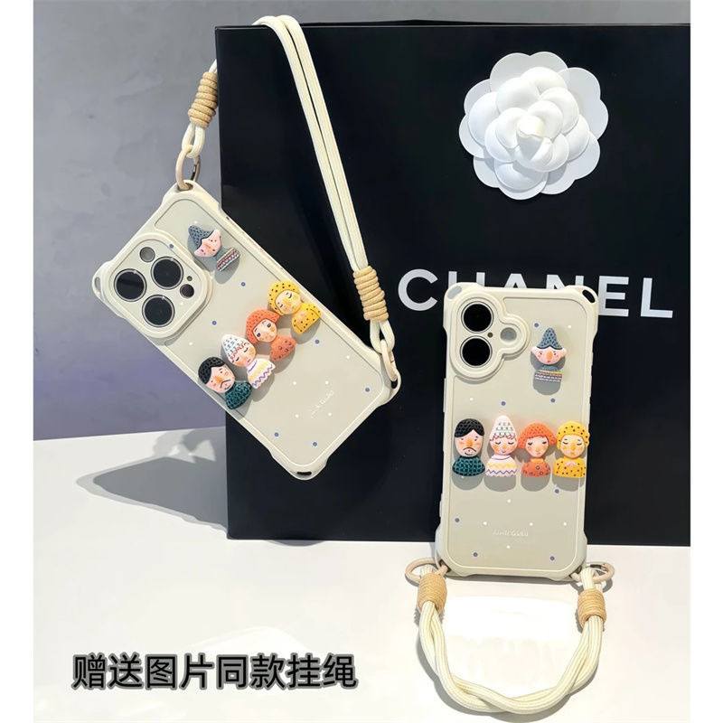 卡通小人偶贴件挂绳适用iPhone17苹果16手机壳华为vivoppo小米15|undefined