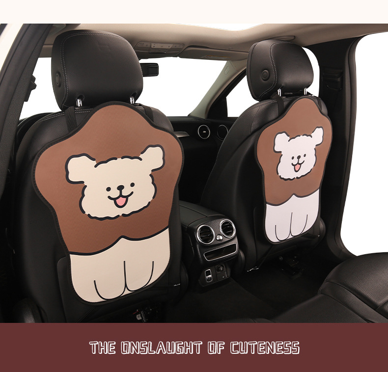 Women's Cute Cartoon Car Seat Back Anti-Kick Pad Dirty Resistant Car Rear Seat Back Anti-Stain Pad