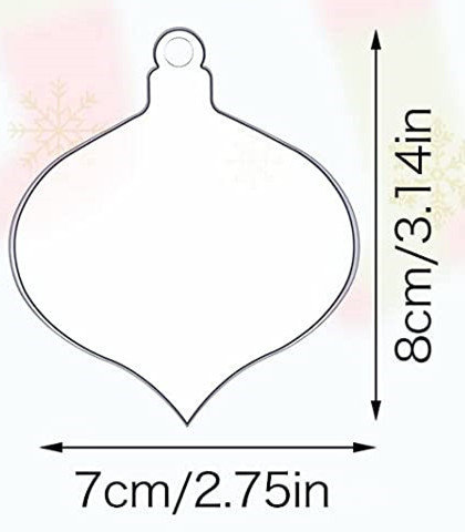 クリスマス透明アクリル空白装飾品diy赤いリボン付きクリスマスツリーパーティー吊り工芸品|undefined