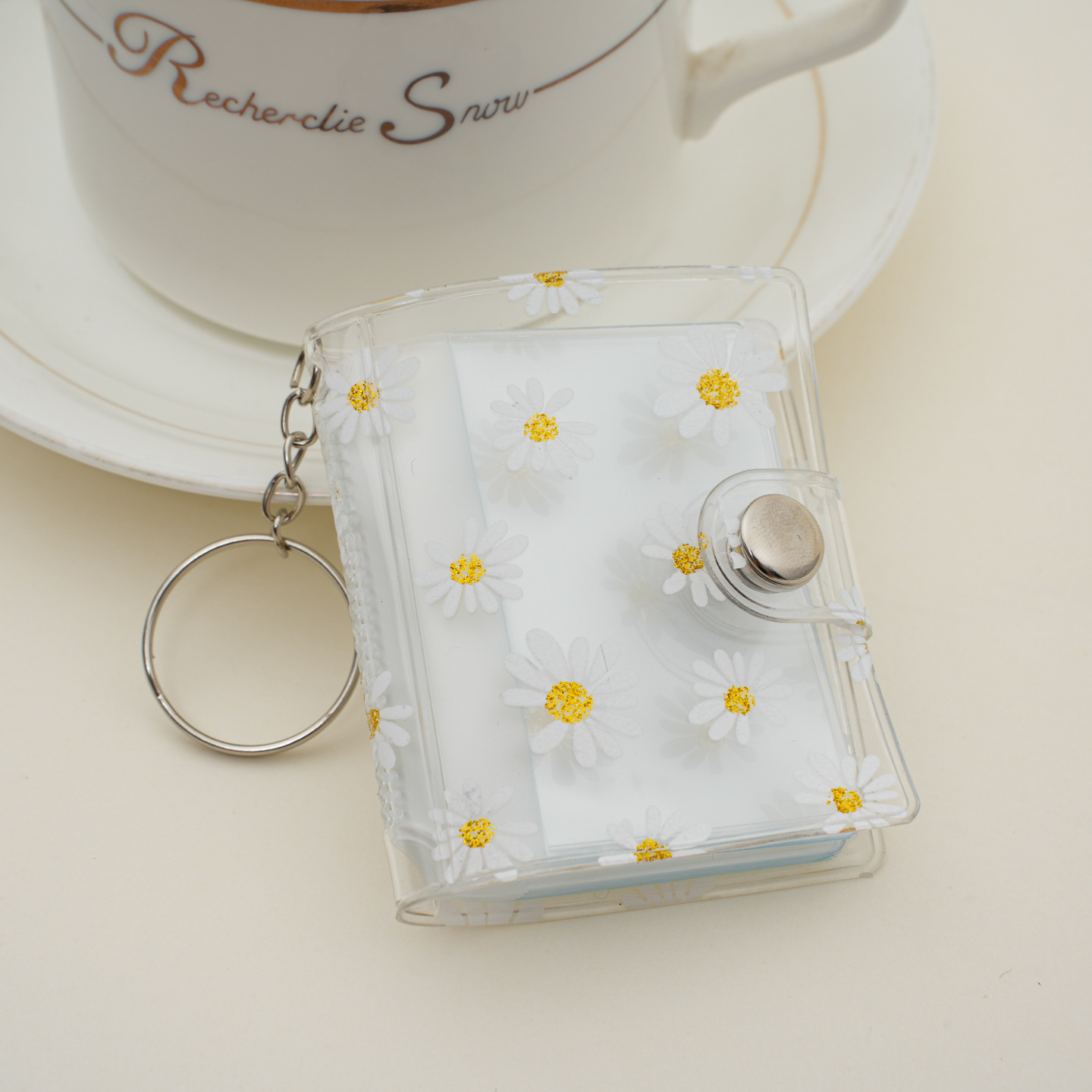 1.0inch 2inch Little Daisy 새로운 미니 사진 앨범 키 체인 포켓 삽입 사진 앨범 ID 사진 저장 사진 앨범