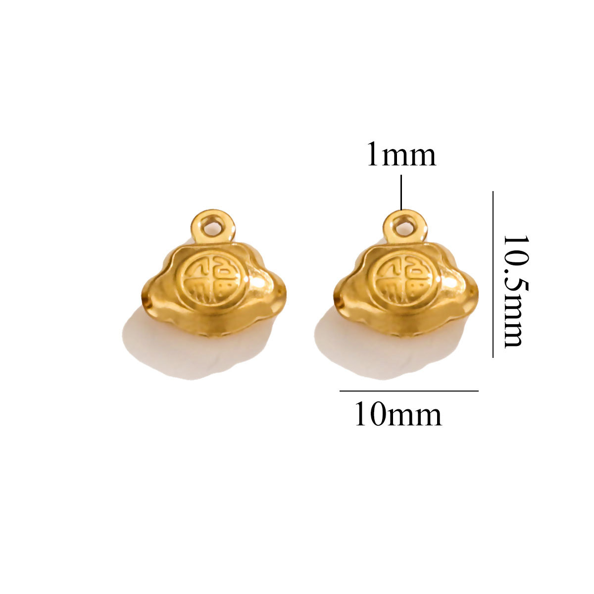 Conchas marinas transfronterizas de acero inoxidable chapado en oro 18K amor pequeño colgante pulsera joyería DIY colgante hecho a mano al por mayor