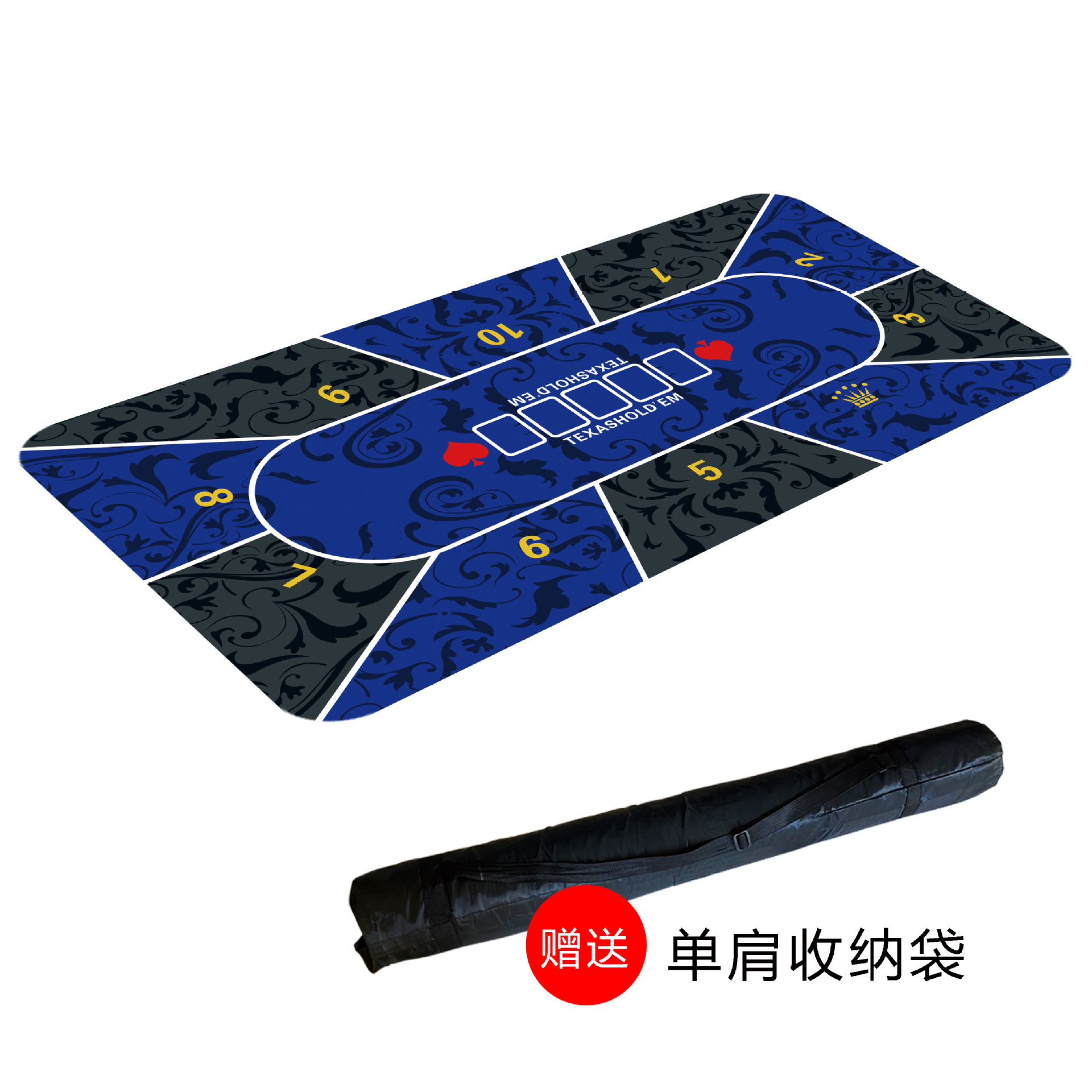 Texas poker estera de mesa Baijia dados paño estera de mesa redonda chip de juego de la tarjeta de Jack Negro alfombra de goma personalización