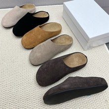 2025外贸尾单女鞋新款穆勒厚底拖鞋平底拖鞋外穿旅行穿包头拖鞋