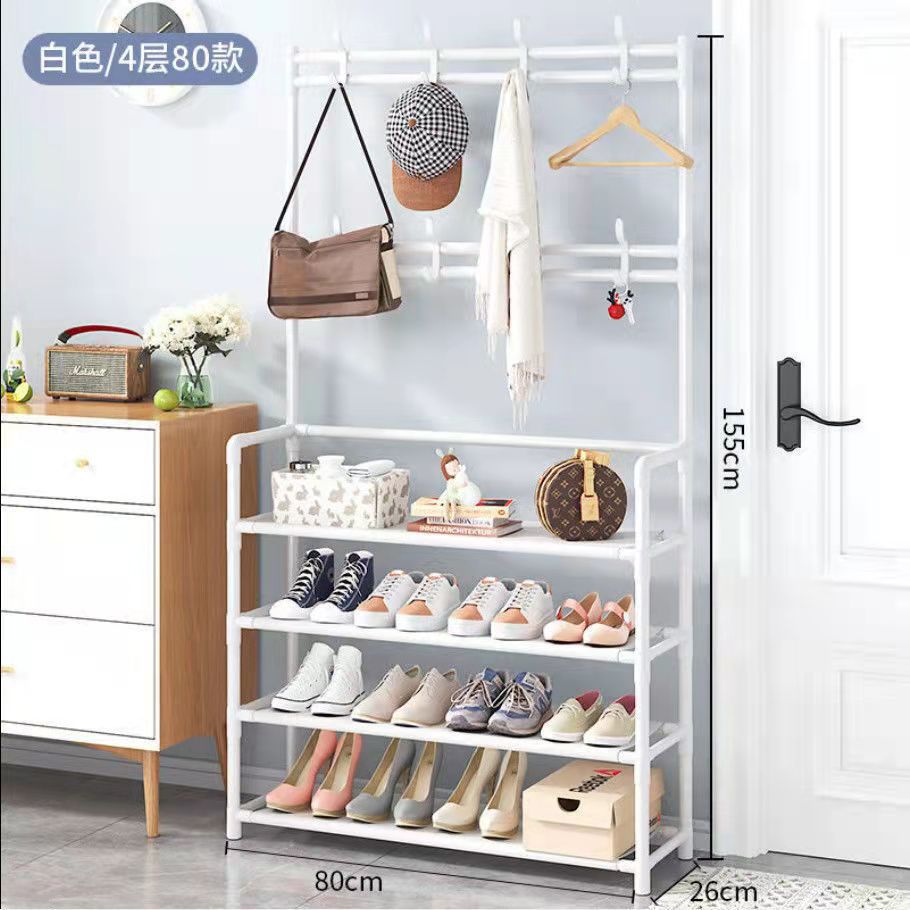 TEMU explosión en el punto de venta colgante de ropa dormitorio piso multifuncional percha de ropa puerta de ensamblaje casero percha de zapatos image 11