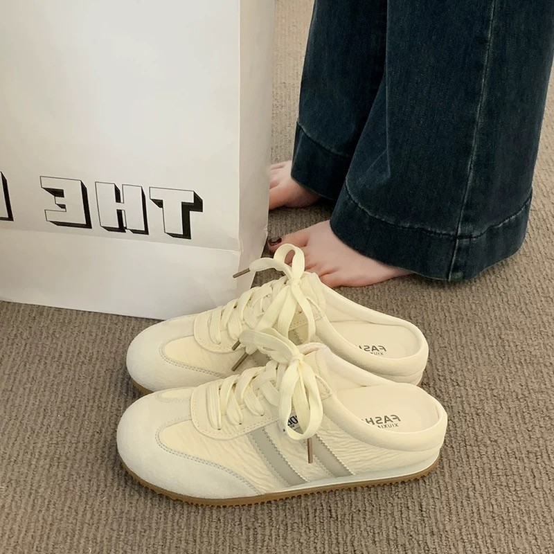 包头拖鞋女外穿新款黄色德训鞋半拖无后跟阿甘鞋一脚蹬女鞋|undefined