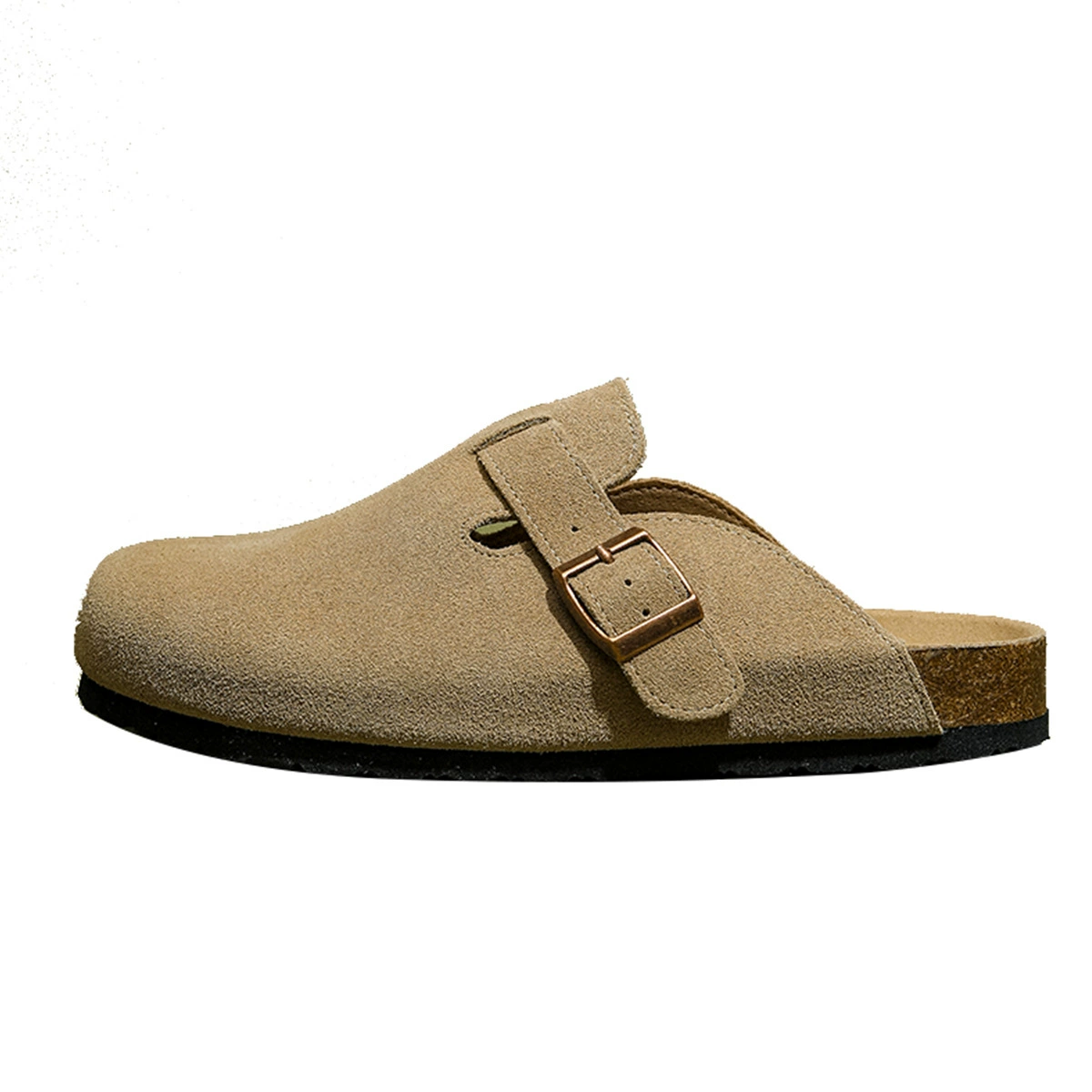 Кожаные ботинки Birkenstock женские 2025 весна новые мужские и женские тапочки пробковая подошва плоский низ рыболовная шапка полуподошва Birkenstock обувь