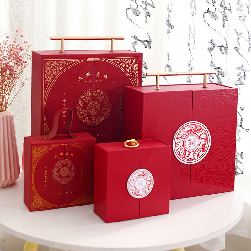 伴娘伴手礼空礼盒结婚欧式复古礼品盒大容量手提喜糖盒回礼囍礼