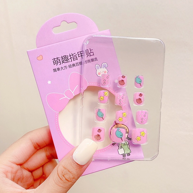 Niños parches de uñas super lindas chicas lindas usan pegatinas de dibujos animados de uñas seguras desmontables parches de uñas al por mayor image 159
