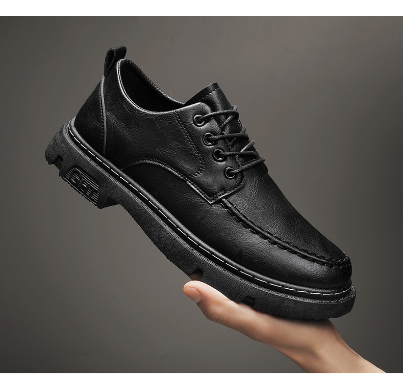 2024 new leather men, vintage style, polished work clothes, business formal, casual, young people, board shoes for men_voghion.com