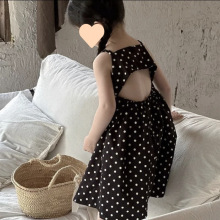 女童夏季新款设计感露背波点吊带裙儿童时尚洋气夏装气质连衣裙子