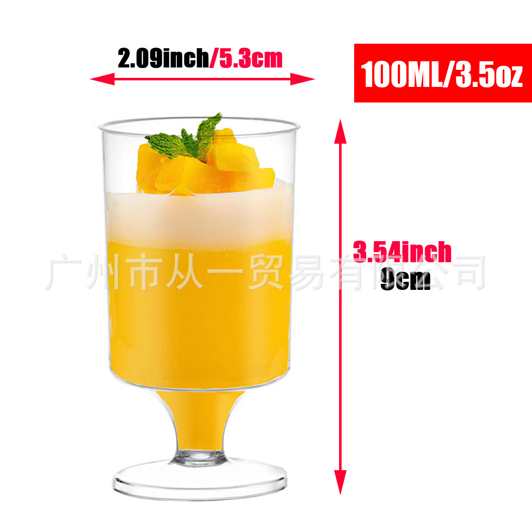 Vaso Desechable con Tapa para Pudín y Postres de Plástico PS Transparente