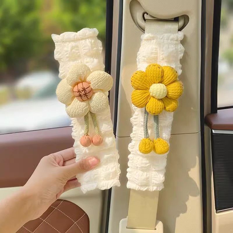 Car Seatbelt Shoulder Pad Cartoon Anti-Neck-Strangling Protective Cover for Women and Children Safety Belt Anti-Neck-Strangling