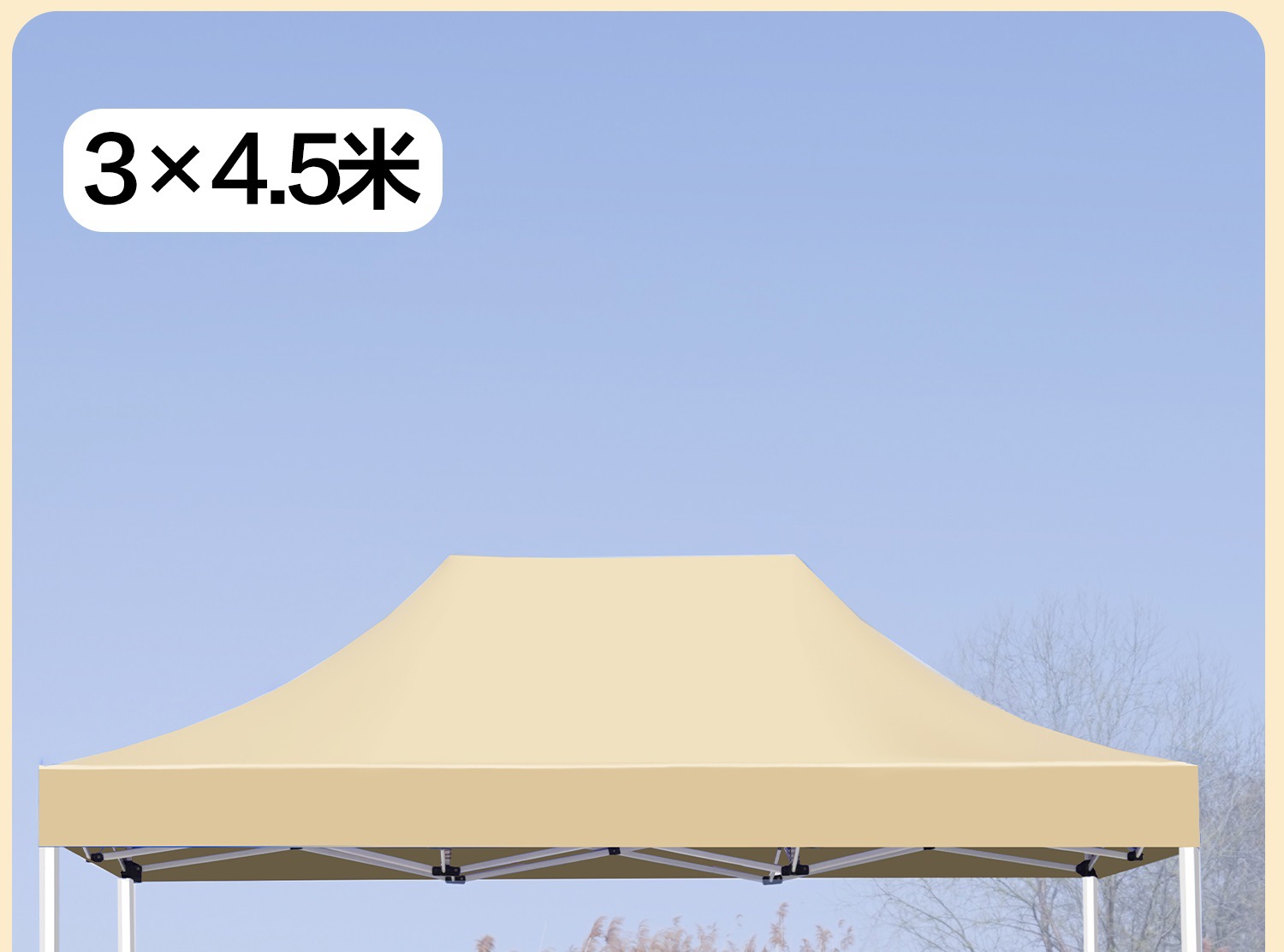 Four-Legged Rainproof Tent, Four-Corner Foldableing Awning, Outdoor Sun Umbrella, Retractable Transparent Canopy for Stall Use