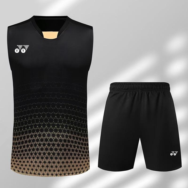 新品ノースリーブバドミントン服YY速干ユニフォームランニングフィットネスベストT男女セットアイストレーニング服制|undefined