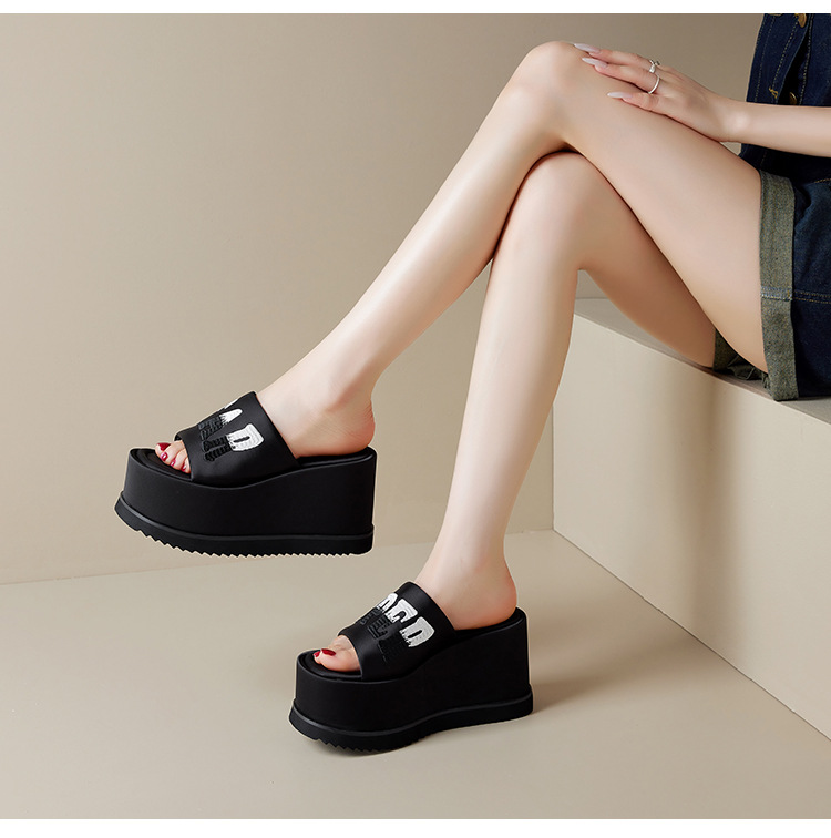 Dép sandal nữ đế xuồng mũi hở gót 8/10 cm phối màu mùa hè 2025 — Màu trắng nhạt 8cm, Trắng nhạt 10cm, Đen 10cm, Đen 8cm chi tiết 5