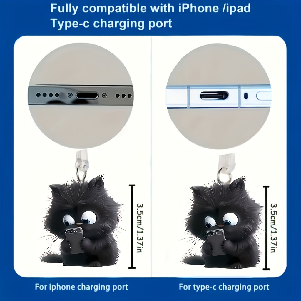 Nuevo acrílico plano transfronterizo para ver el teléfono móvil gato enchufe a prueba de polvo image 4