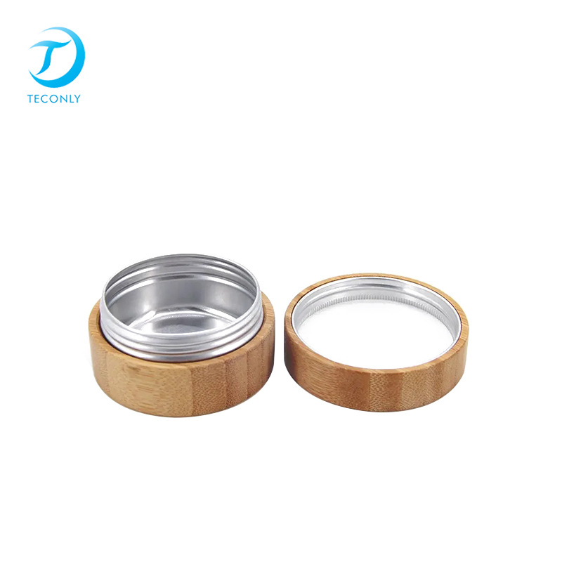 新款铝盒全包竹木竹盖分装瓶乳液瓶膏霜瓶木盖竹盖化妆品瓶