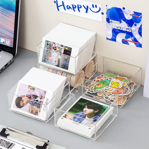 Children's toy card Ultraman card storage box transparent mini peripheral postcard photo sticker storage box