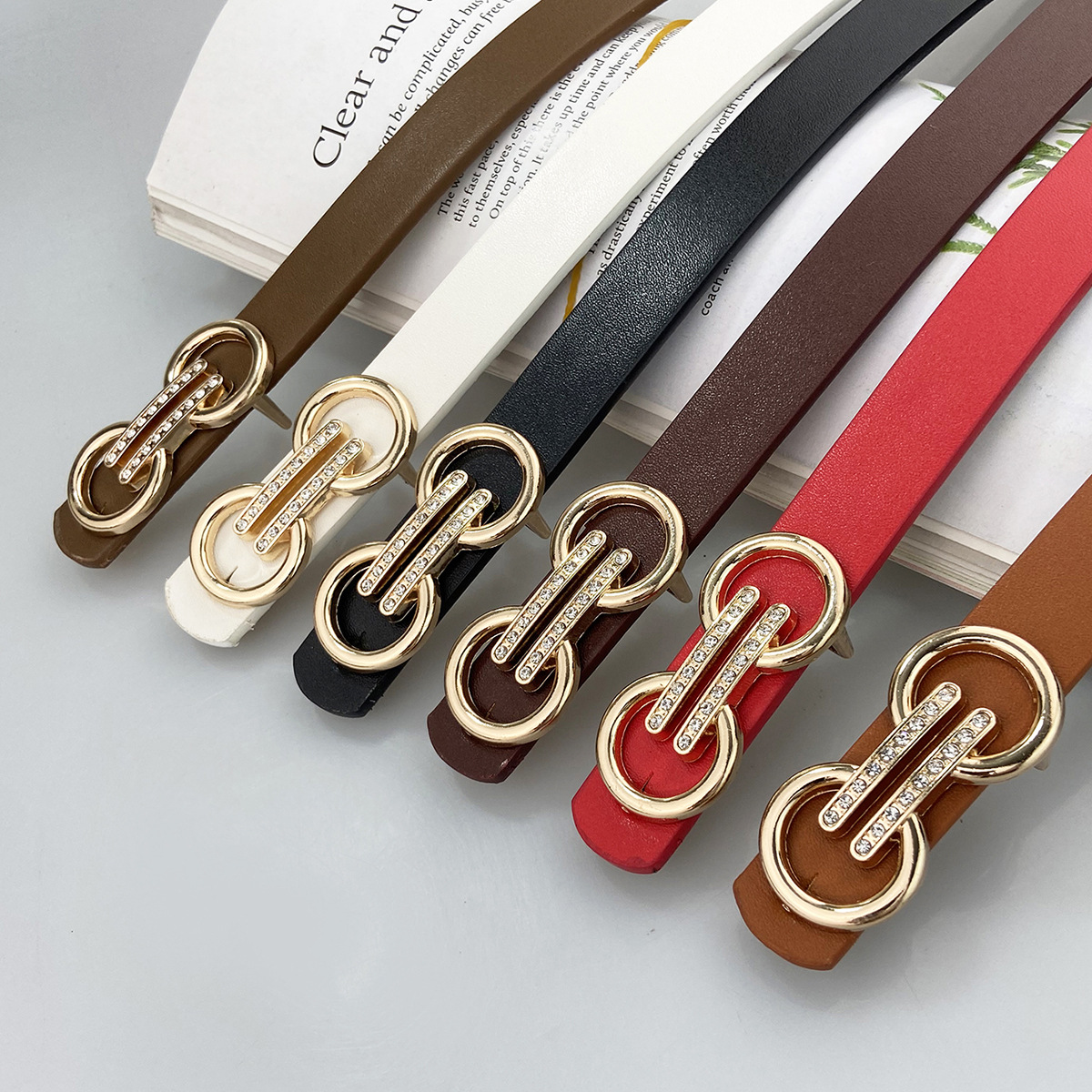 Women's Korean Style Fresh Elegant Simple Diamond Encrusted Belt Versatile Fashion Accessory_voghion.com
