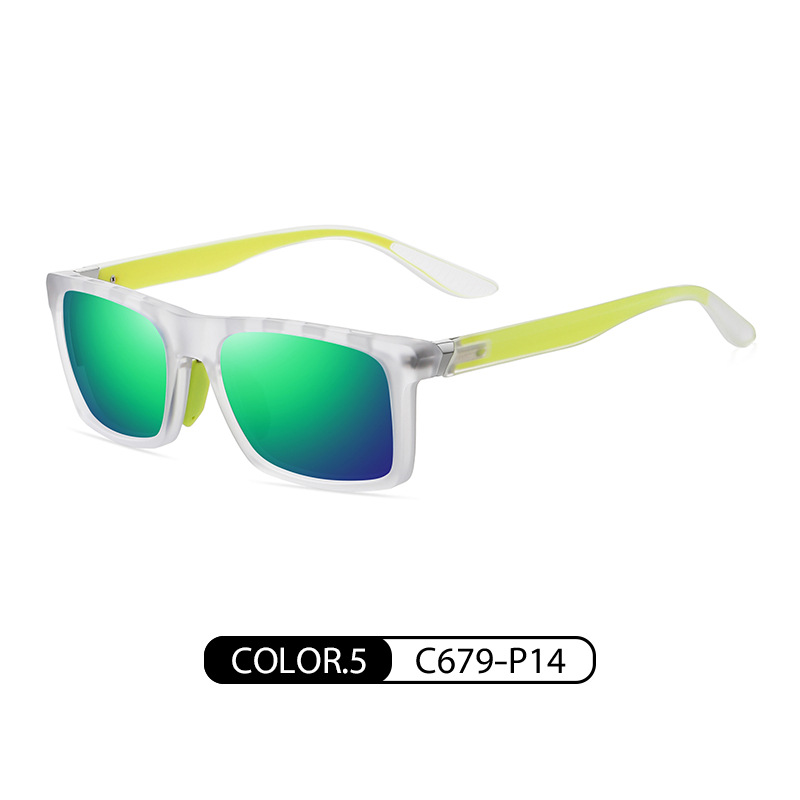 TR caja cuadrada con agujero transpirable gafas de sol de protección solar coloridas Transfronterizas nuevas gafas de sol polarizadas de los hombres gafas de sol deportivas Casuales