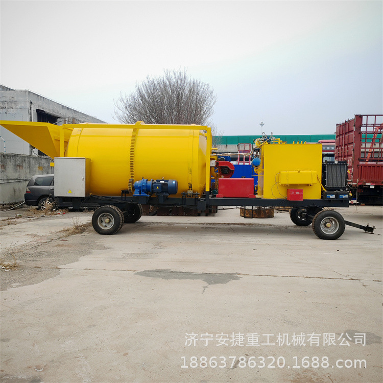 废旧沥青热再生拌合机 庭院摊铺砂石料拌合机 移动式路面修补设备
