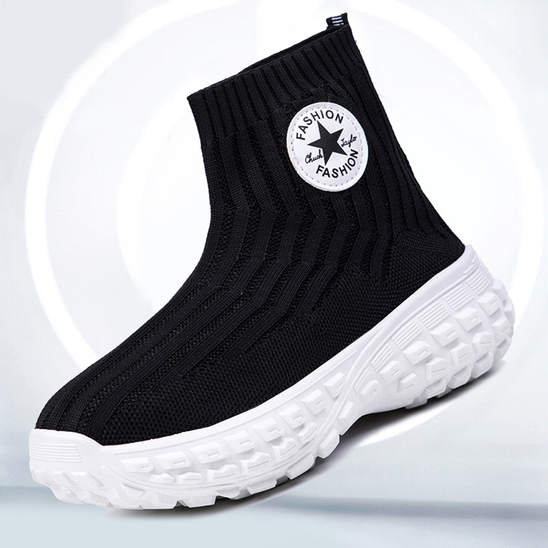 Spring And Autumn New Light Ladies Solid Bottom Socks Shoes High Top Sports Breathable Mesh Wholesale_voghion.com