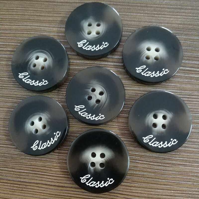 Flame-Retardant Eco-Friendly Resin Buttons Eco-Friendly Polyester Buttons Laser Logo Resin Buttons Flame-Retardant Polyester Buttons