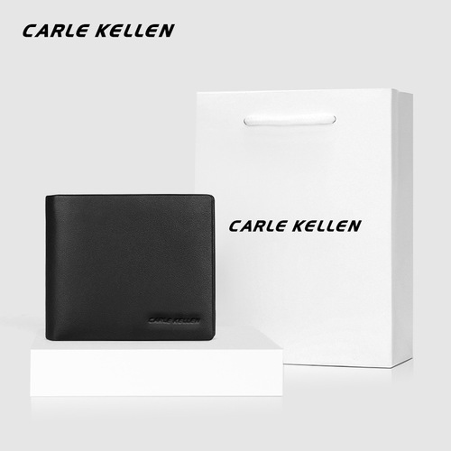 CARLE KELLEN Men's Wallet  New Fashion Brand Genuine Leather Wallet Men's Short Soft Cowhide Vertical Wallet