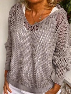 M 17880 Thin Loose Knit Hooded Sweater �����Bñë�� �羳��