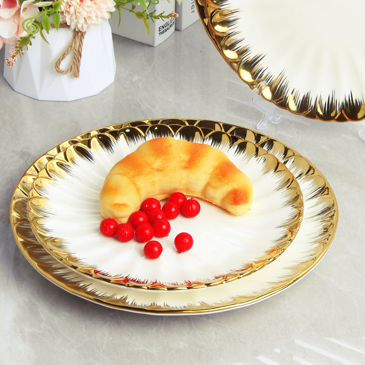 ceramic dinner plate for commercial use for home use
