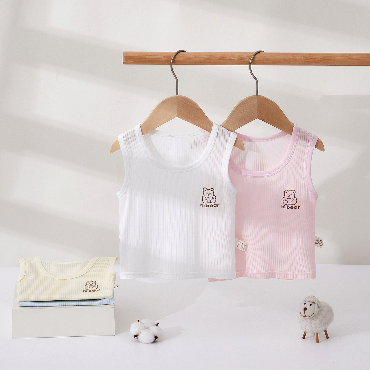 Summer Modal Sleeveless Vest for Boys and Girls, Thin T-Shirt for Infants and Toddlers, Cartoon Clothes for Children, Breathable Short Sleeves