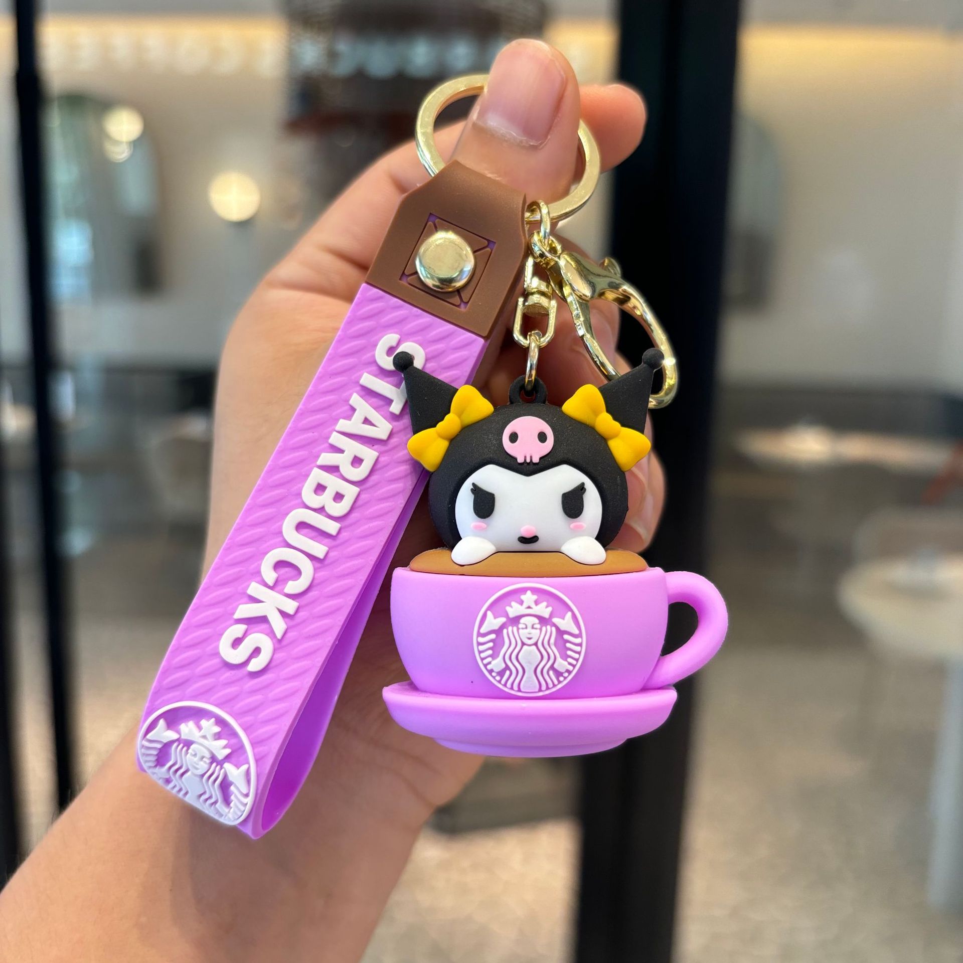Starbucks transfronterizo Sanrio llavero taza de té de leche muñeca colgante muñeca máquina de regalo pequeño llavero al por mayor