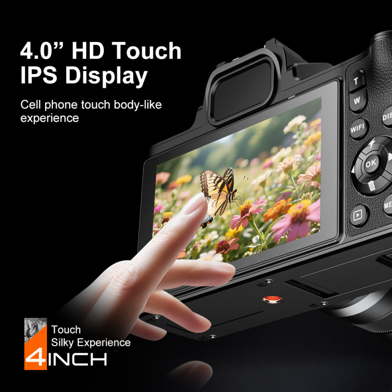 5K High-Definition Digital Camera 4.0inch Touch Screen Wifi Transmission 13 Million Pixels Student Retro Card